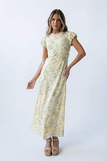 Ellianna Floral Maxi Dress in Butter Yellow