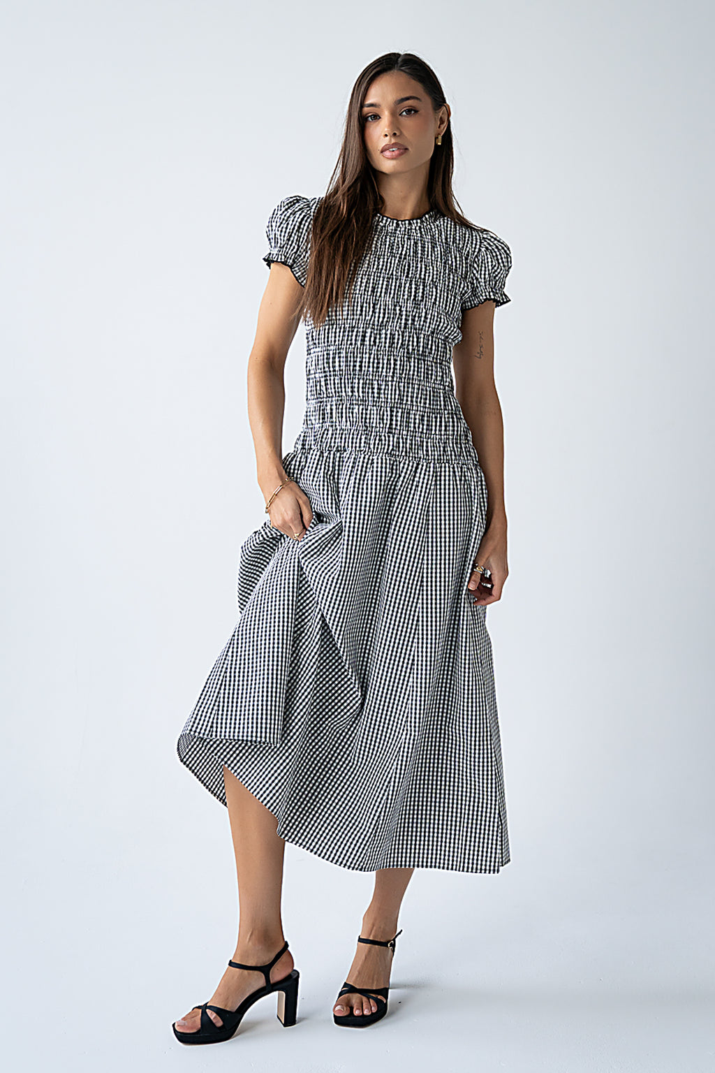 Opal Gingham Maxi Dress in Black Opal Gingham Maxi Dress in Black