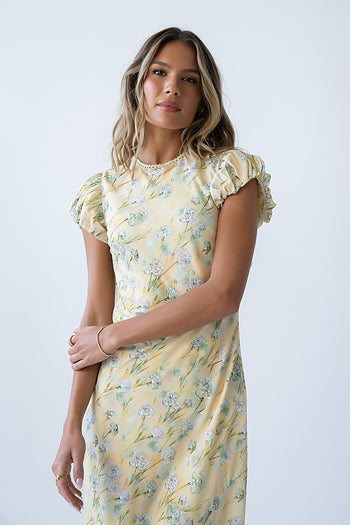 Ellianna Floral Maxi Dress in Butter Yellow