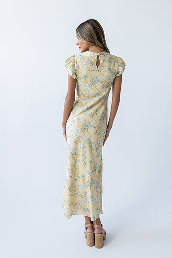 Ellianna Floral Maxi Dress in Butter Yellow