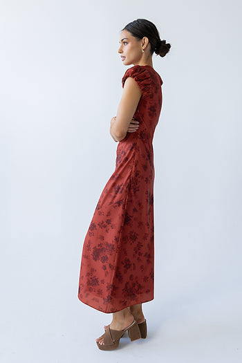 Ellianna Floral Maxi Dress in Brick