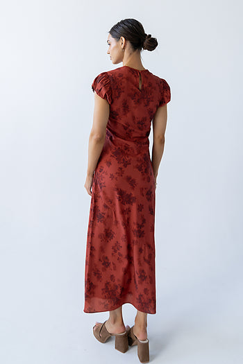 Ellianna Floral Maxi Dress in Brick