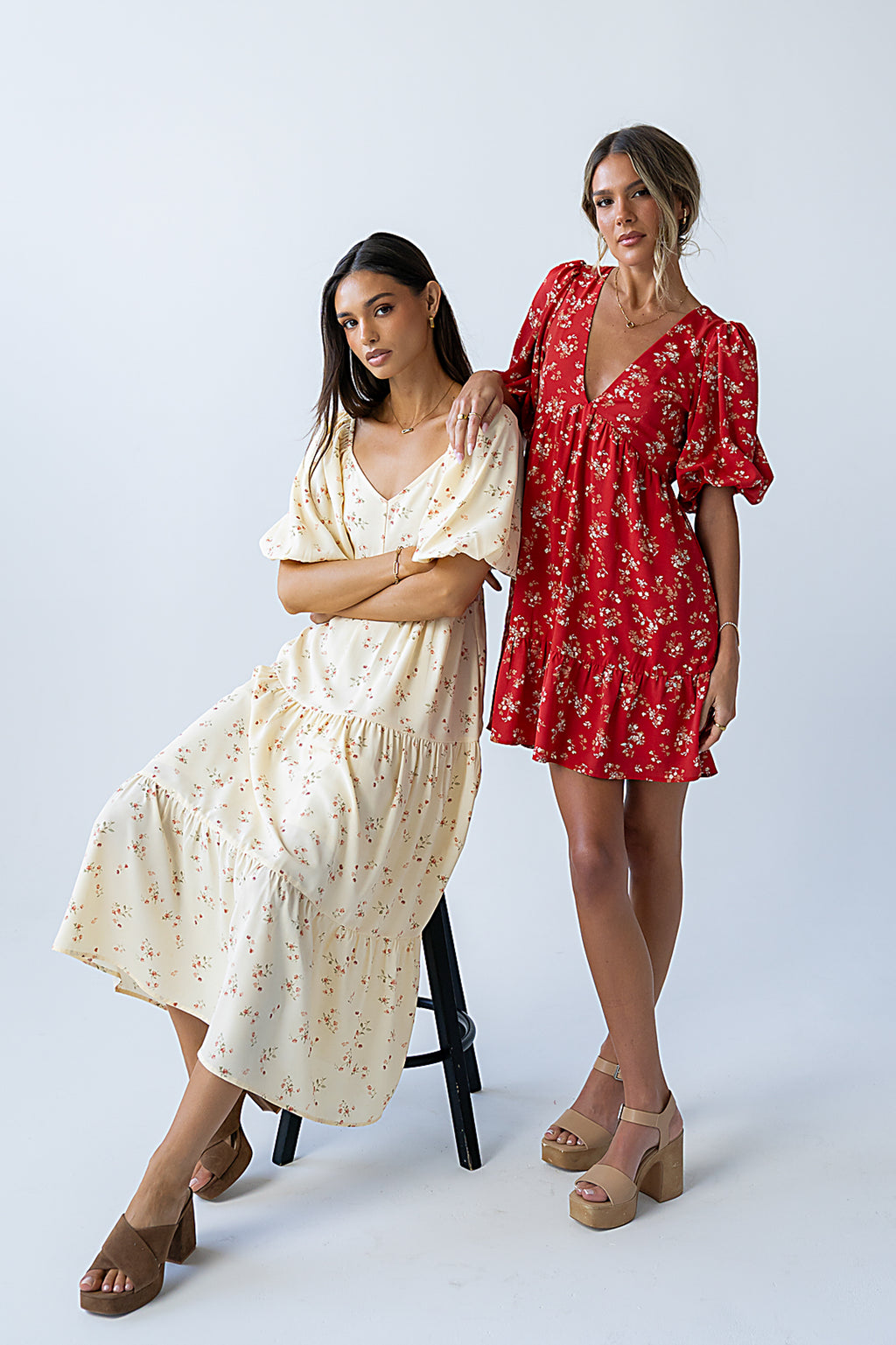 Lizzy Floral Mini Dress in Red - FINAL SALE