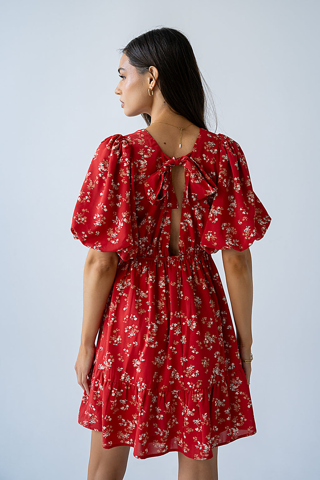 Lizzy Floral Mini Dress in Red - FINAL SALE