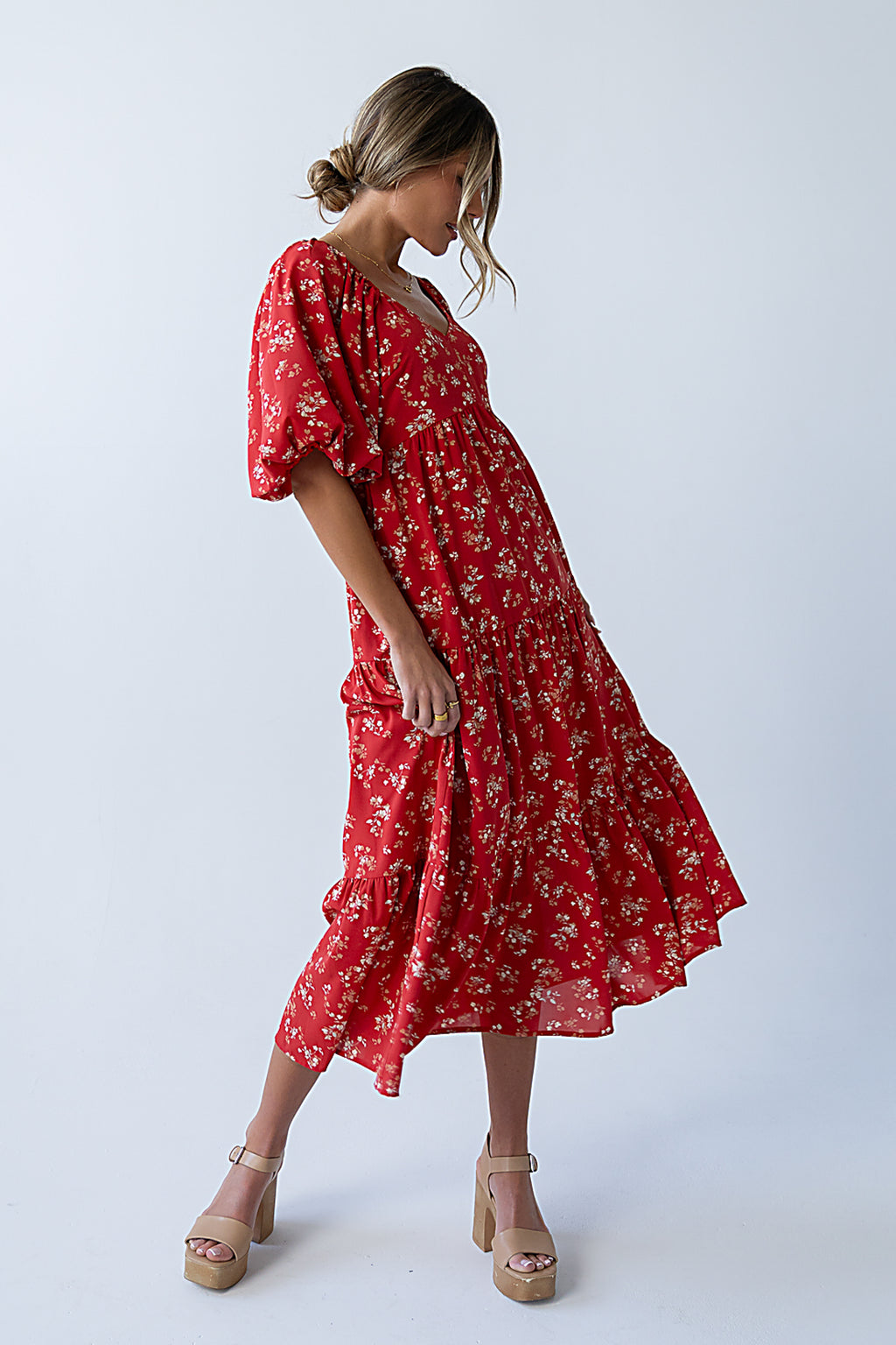 maxi dress red floral Amy Floral Maxi Dress in Red