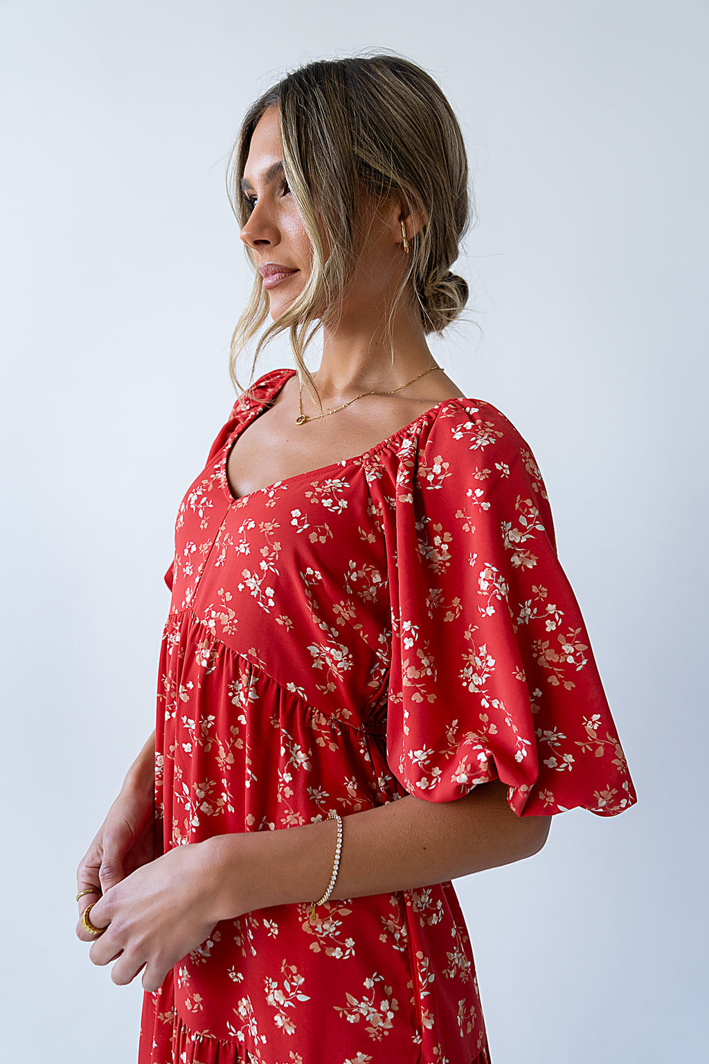 Amy Floral Maxi Dress in Red - FINAL SALE