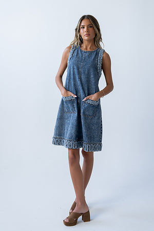 bohme denim dress Keslie Denim Mini Dress