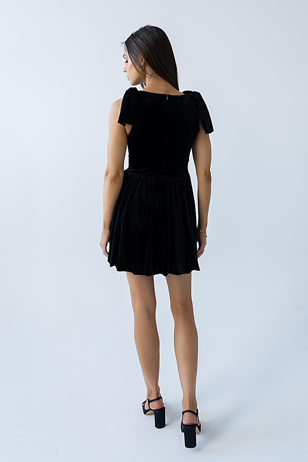 Liora Velvet Mini Dress in Black