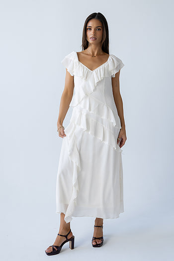 striped maxi shirt dress Ellie Cotton Maxi Shirt Dress-Texture Stripe