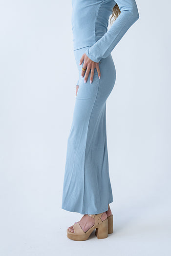 Bonnie Polka Dot Maxi Skirt in Blue