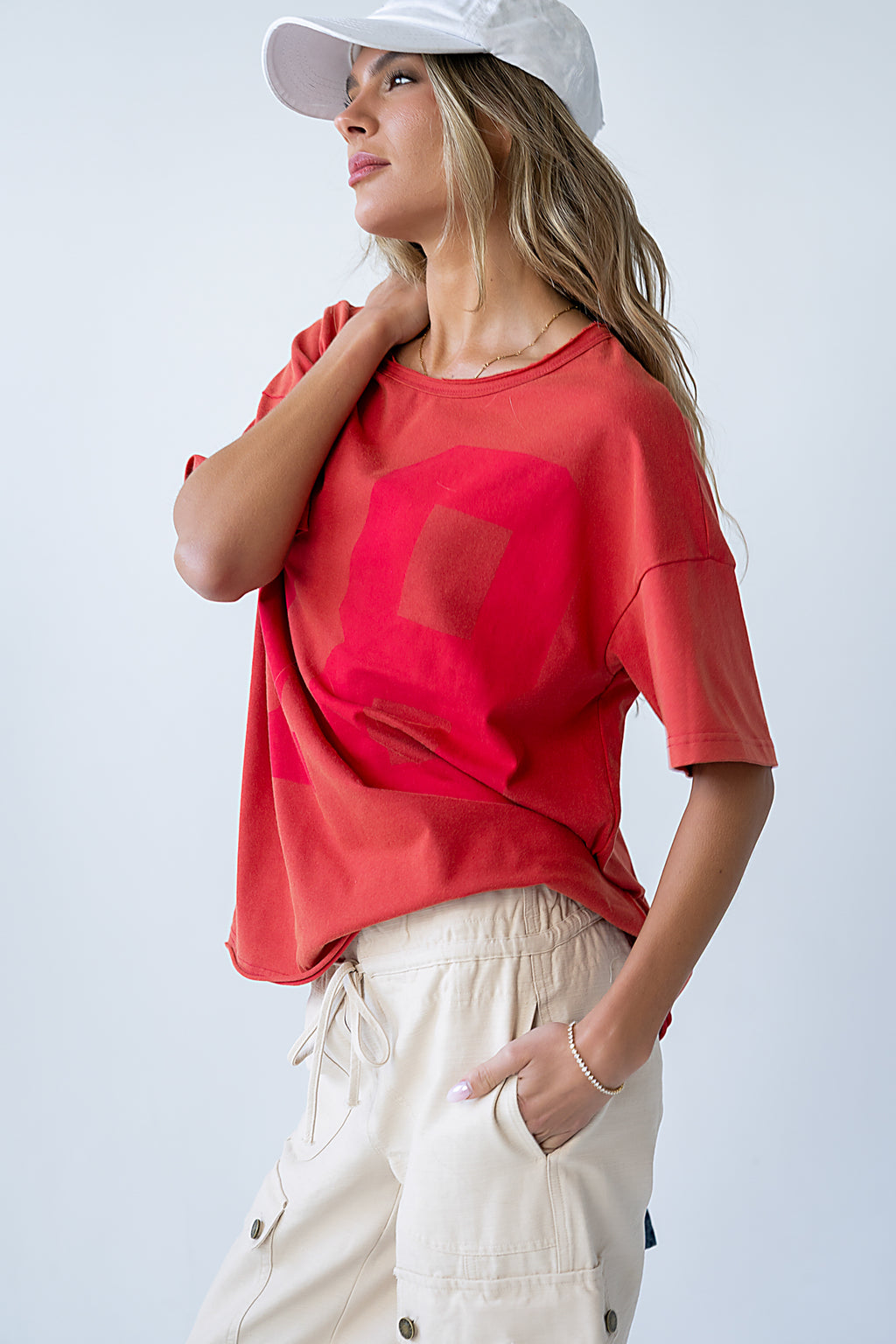 Mary Graphic Tee in Red - FINAL SALE