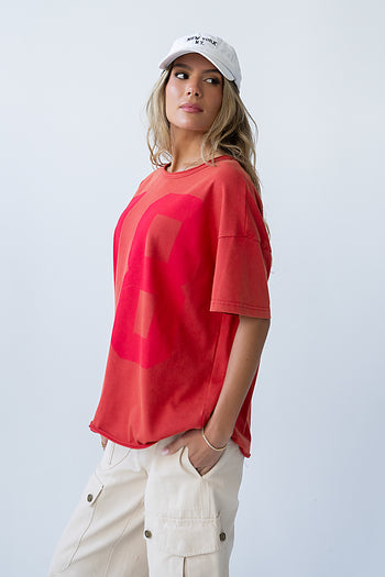 Mary Graphic Tee in Red - FINAL SALE