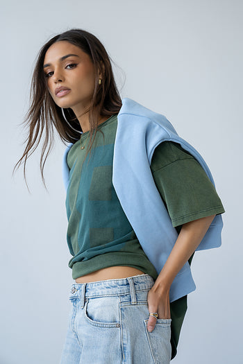 Marie Oversized Sweatshirt in Blue - FINAL SALE