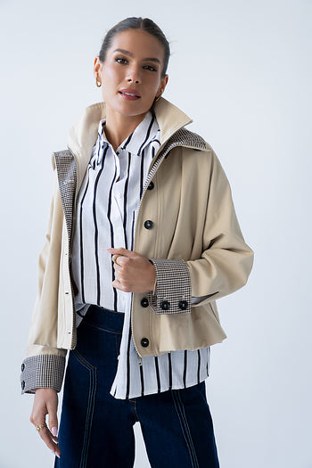 Colette Oversized Trench Jacket in Khaki