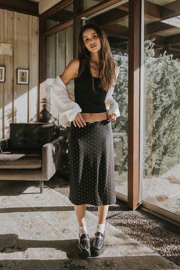 Mindi Contrast Sweater in Off White