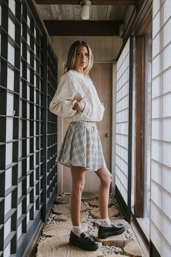 Katherine Plaid Shorts in Black