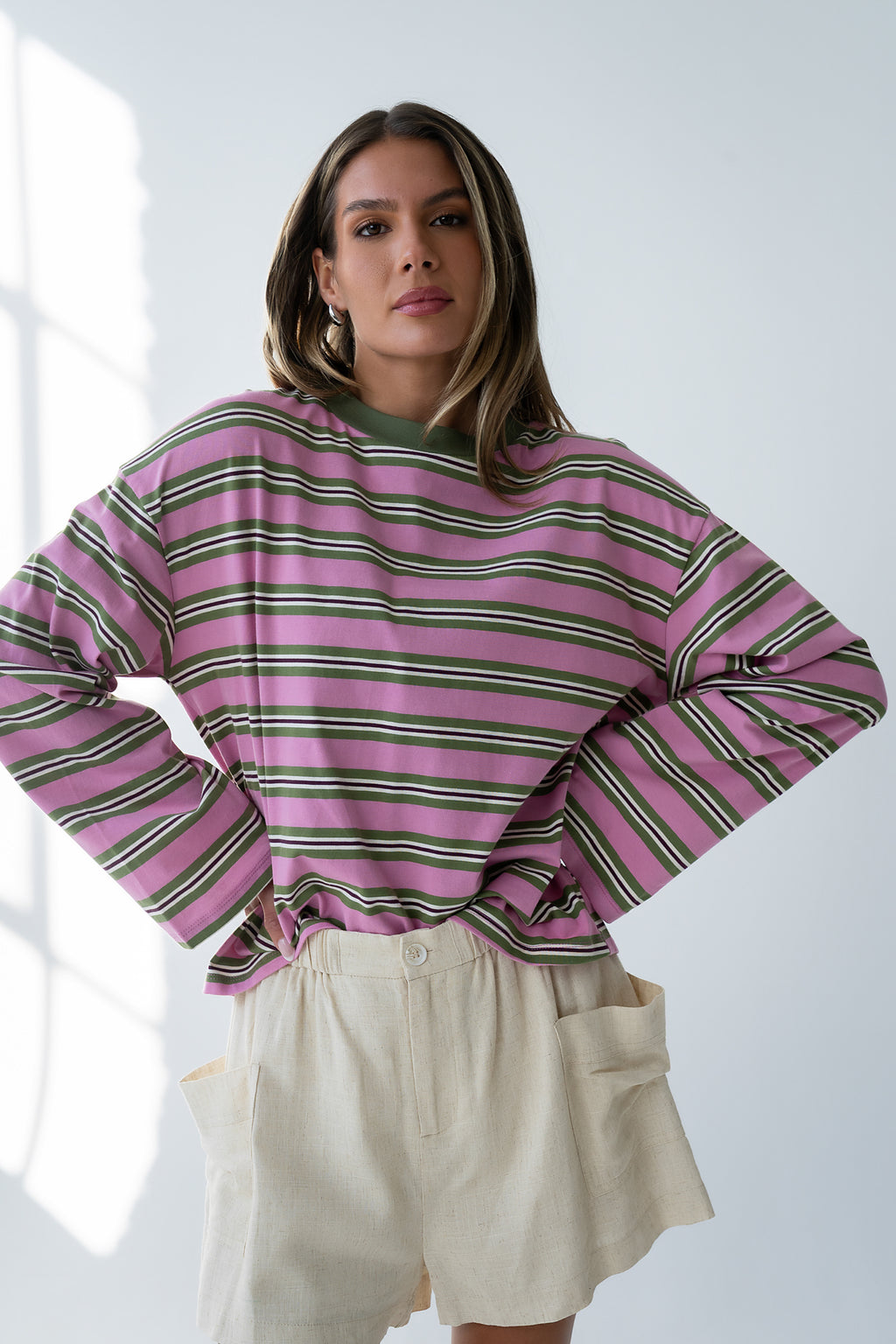 Kiana Striped Top in Orchid