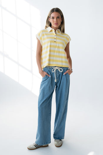 Larene Collared Striped Tank