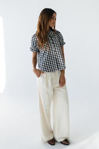 Nelly Gingham Blouse in Black