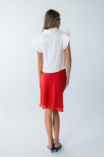 Henry Embroidered Blouse in Off White