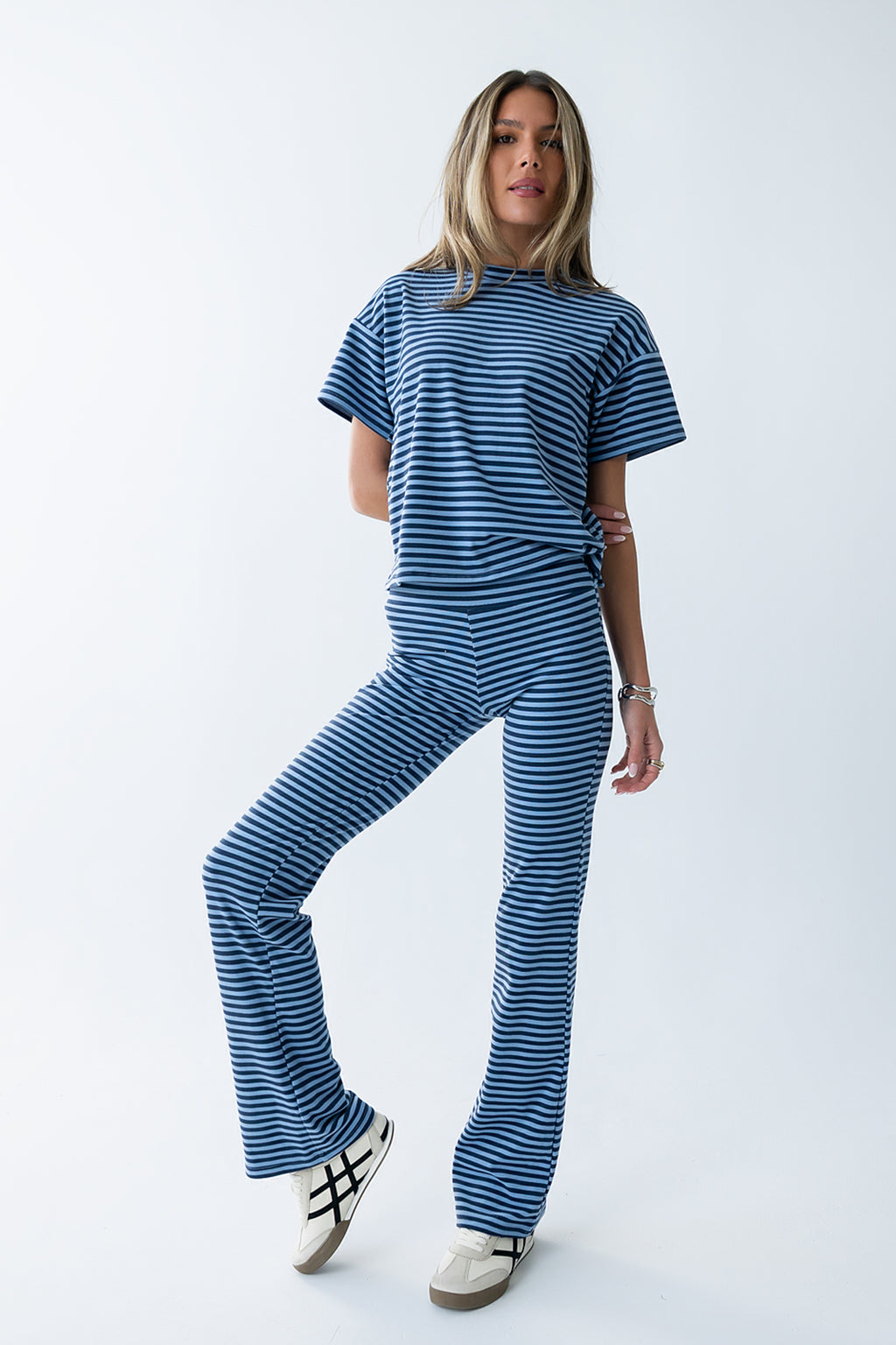 Jannet Striped Pants in Navy