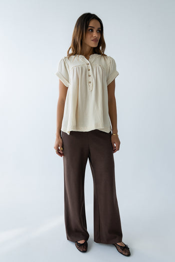 Giana Henley Blouse - FINAL SALE