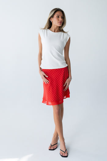Kennedy Polka Dot Skirt in Red