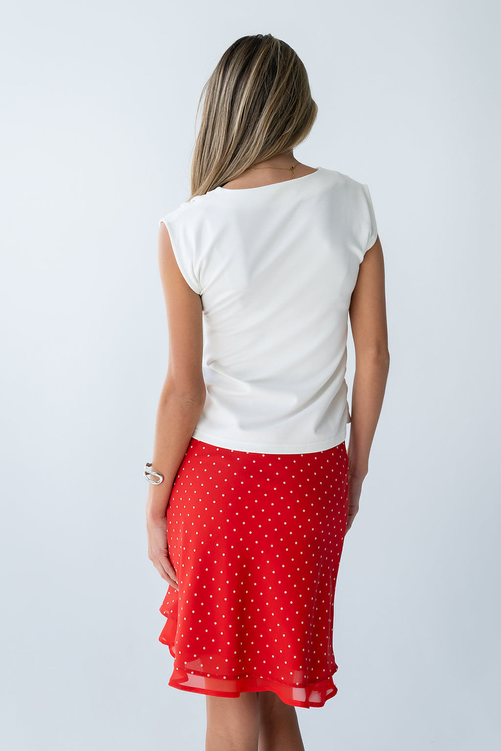 Kennedy Polka Dot Skirt in Red