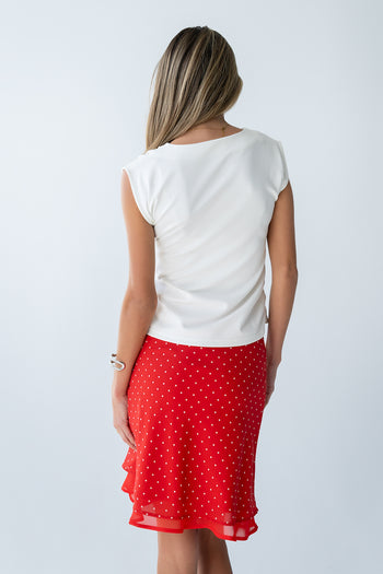 Kennedy Polka Dot Skirt in Red