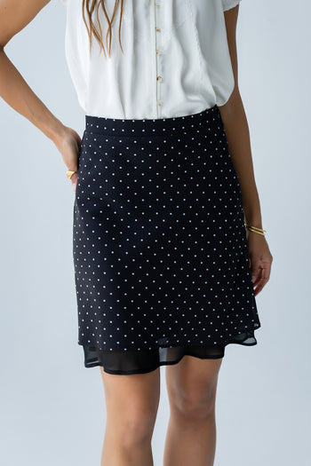 Kennedy Polka Dot Skirt in Black