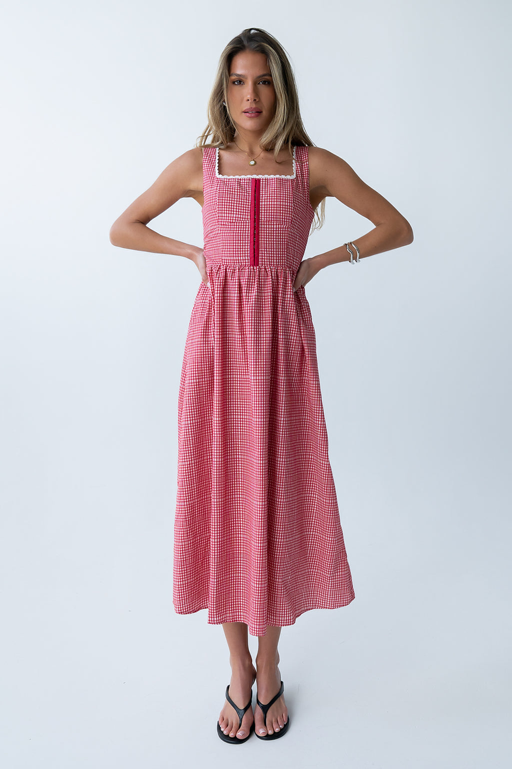 peony plaid holiday sunday midi dress Sir The Label Dresses | Peony Plaid Holiday Sunday Midi Dress | Color: Brown/White