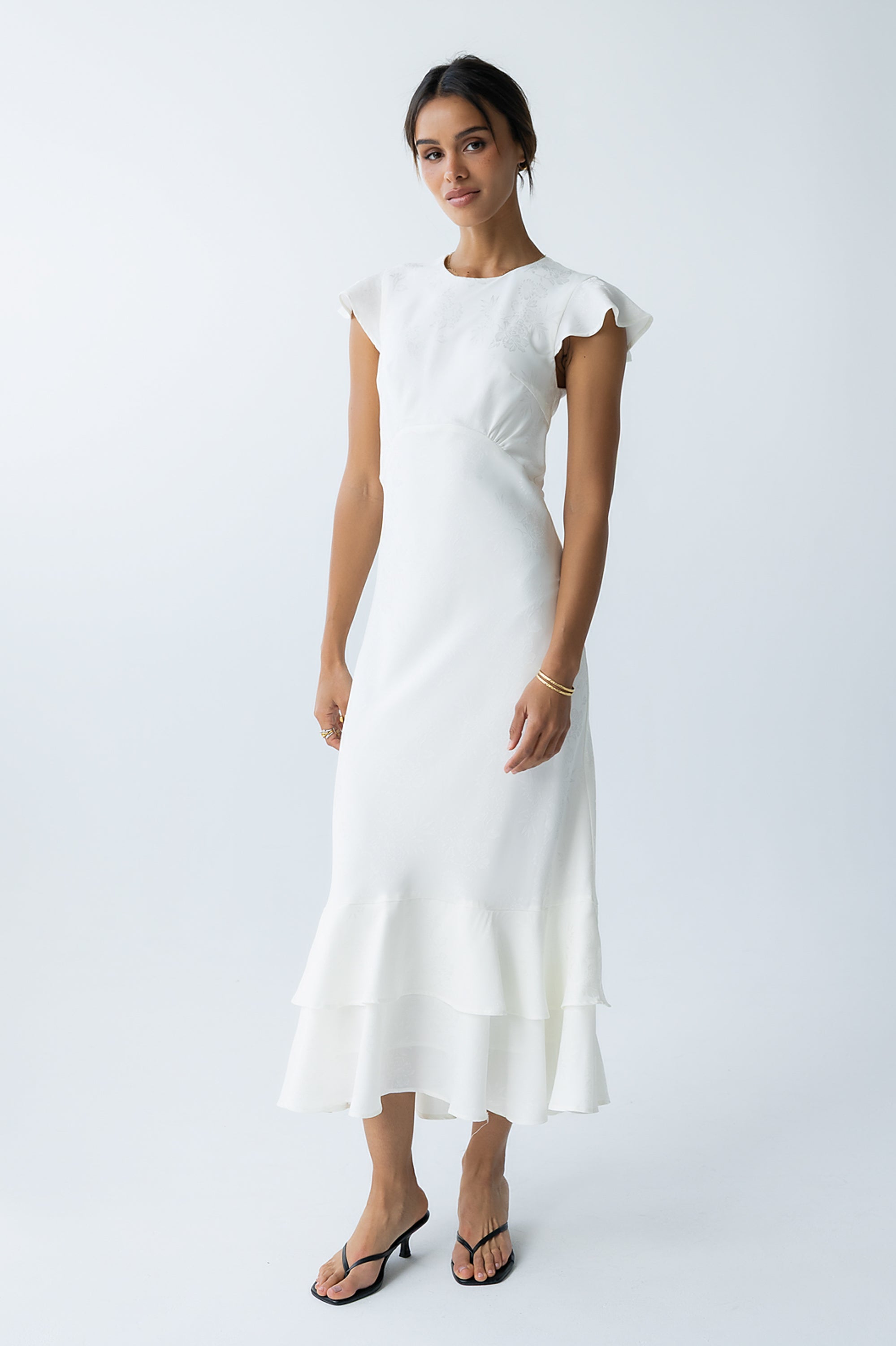 Mateo Floral Maxi Dress in Ivory