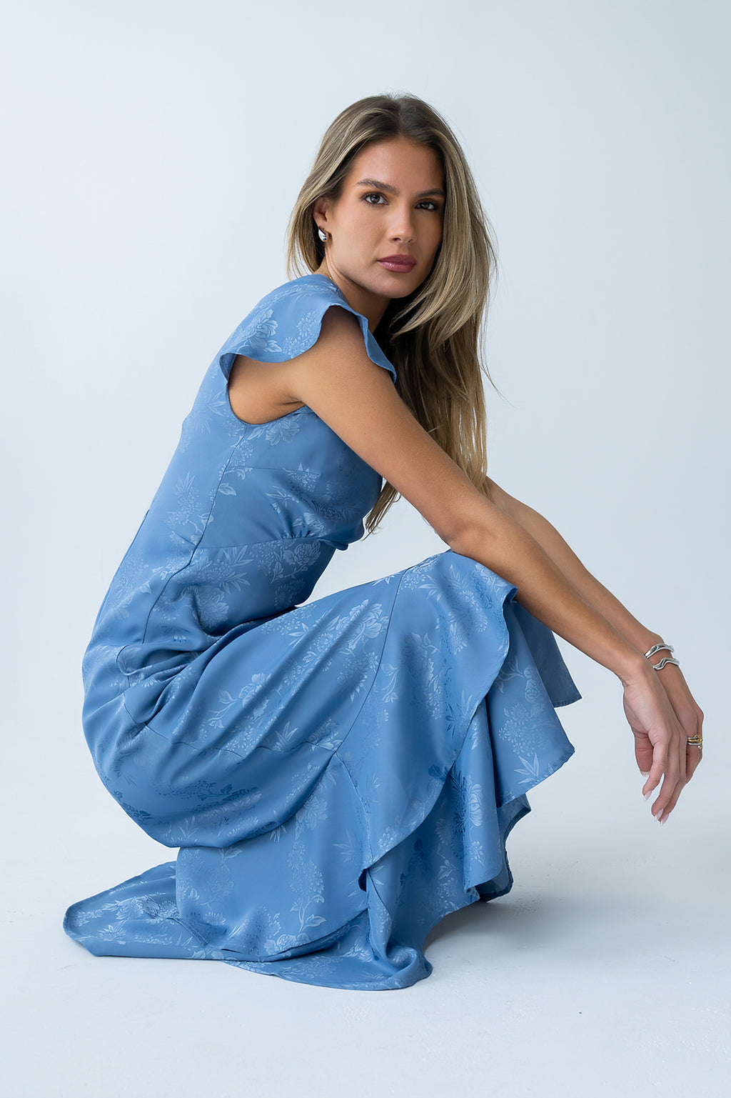 Mateo Floral Maxi Dress in Blue Mateo Floral Maxi Dress in Blue