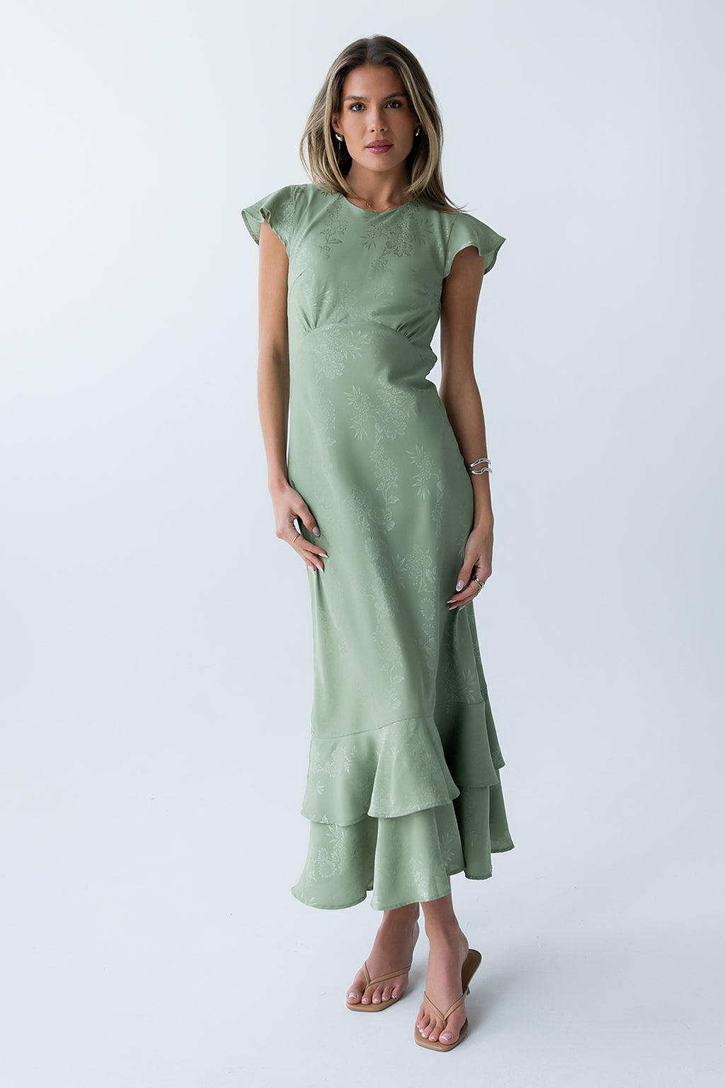Mateo Floral Maxi Dress in Green Mateo Floral Maxi Dress in Green