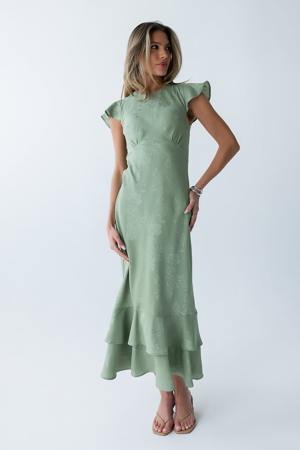 bohme green dress Rosalind Midi Dress in Teal