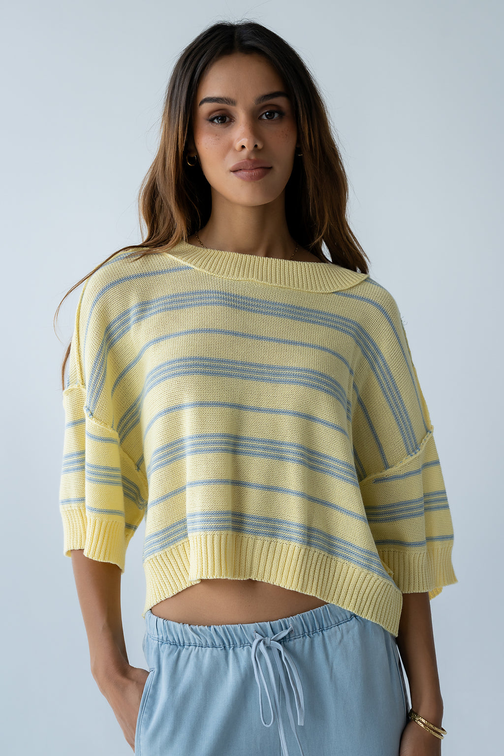 Katelyn Cropped Sweater Tee