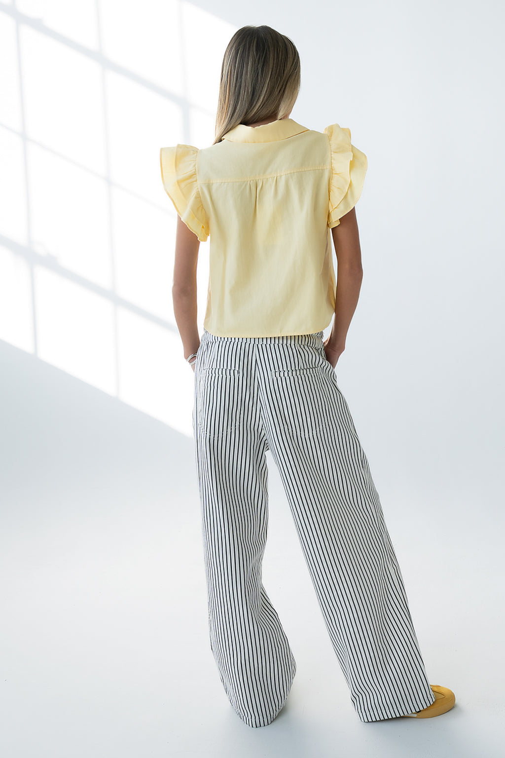 Henry Embroidered Blouse in Yellow - FINAL SALE
