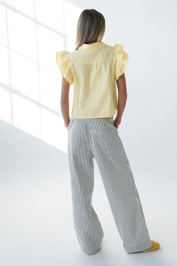 Henry Embroidered Blouse in Yellow - FINAL SALE