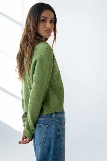 Kareena Knit Cardigan in Green