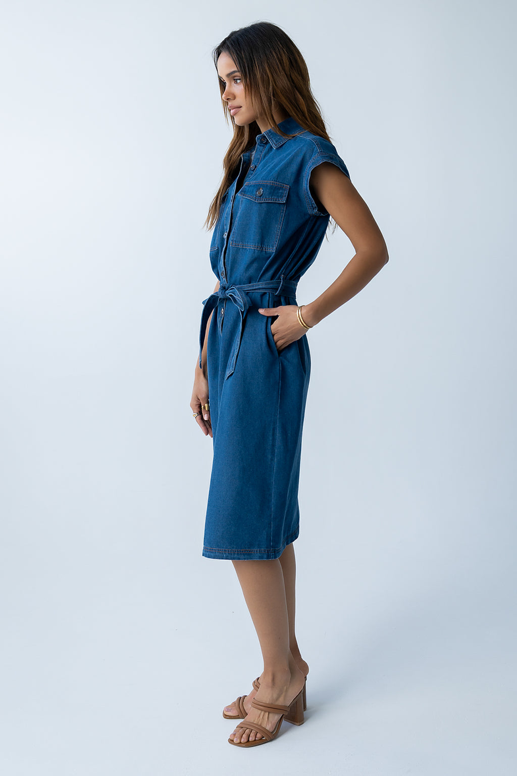 Randall Denim Midi Dress