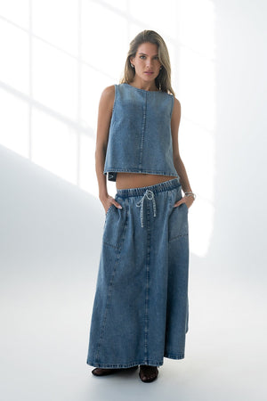Khloe Denim Maxi Skirt