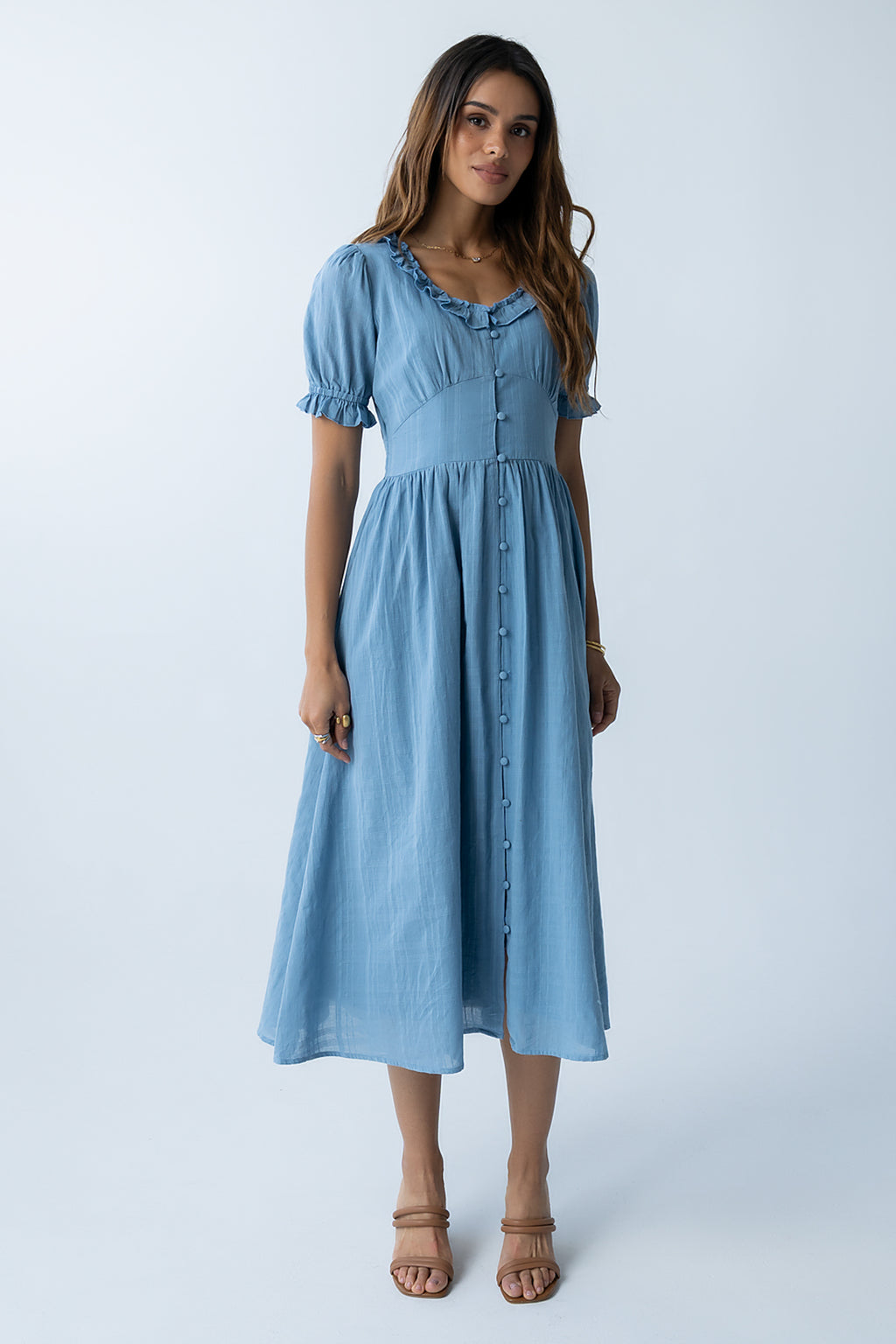 slate blue dress with sleeves Slate Blue Bridesmaid Dress Chiffon Size 1X