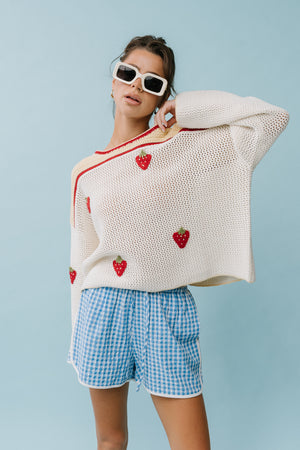 Maia Gingham Shorts in Blue