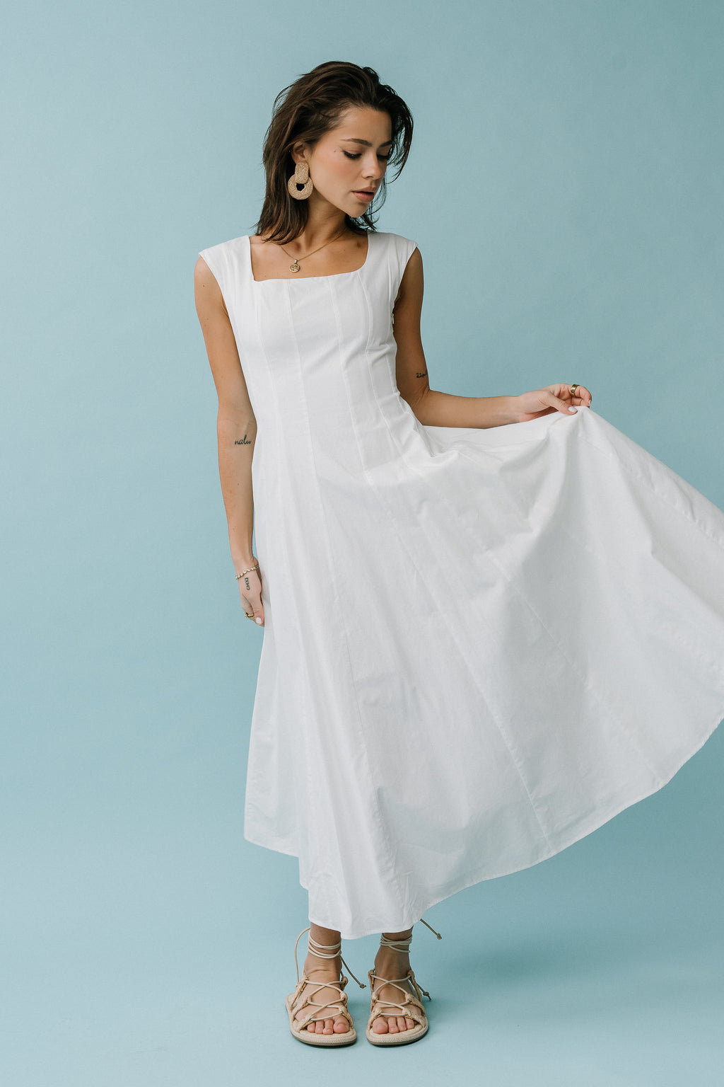 Colin Midi Dress in Cream