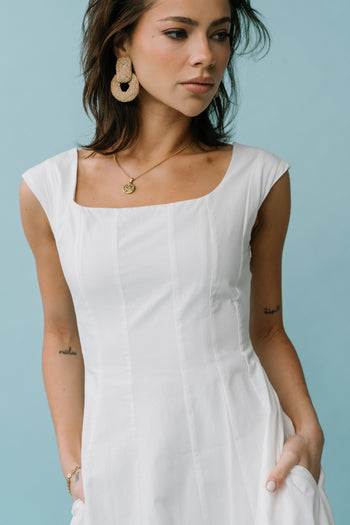 Colin Midi Dress in Cream