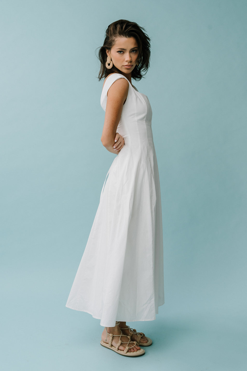 Colin Midi Dress in Cream