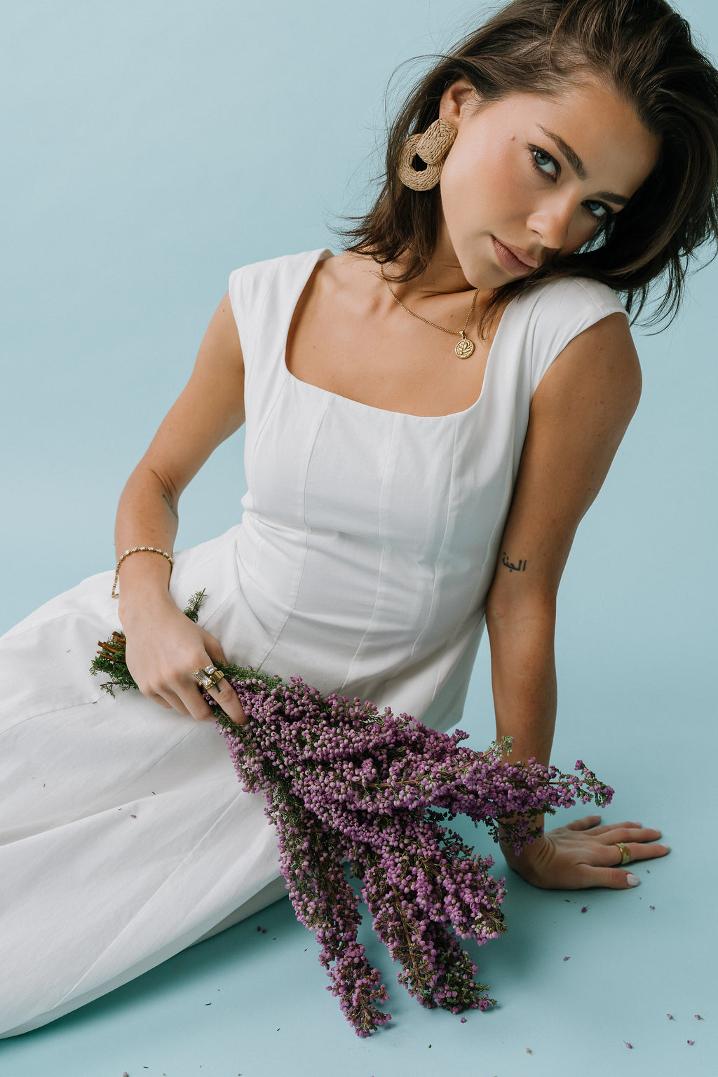 Colin Midi Dress in Cream