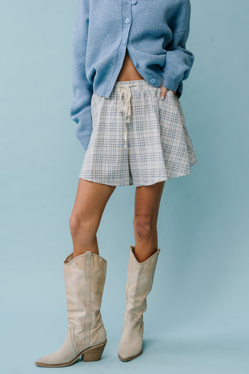 Katherine Plaid Shorts in Blue