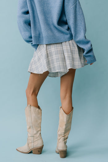Katherine Plaid Shorts in Blue
