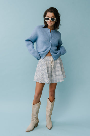 Katherine Plaid Shorts in Blue